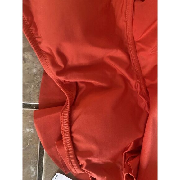 NWT $88 Trina Turk 4 Red Flame Bikini Top Ruffle Padded Stretch - Picture 3 of 4